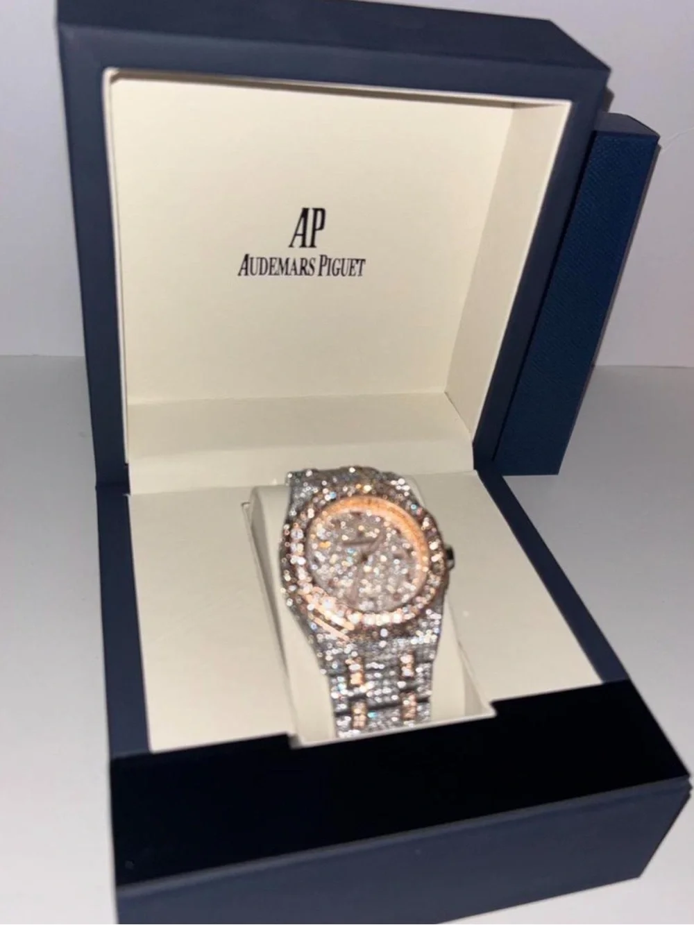 Audemars Piguet Rose Gold and Diamond Pavé Bracelet Watch